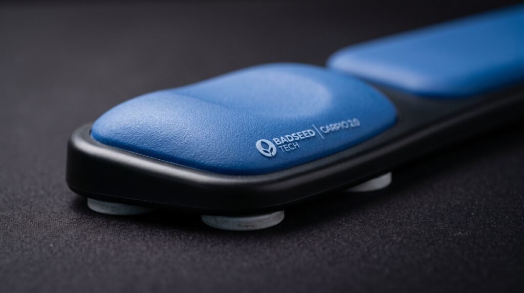BadSeed Tech Carpio: The Limited Edition Ergonomic Wrist Rest That Transforms Desk Comfort extreme close up product photography of 202606232005