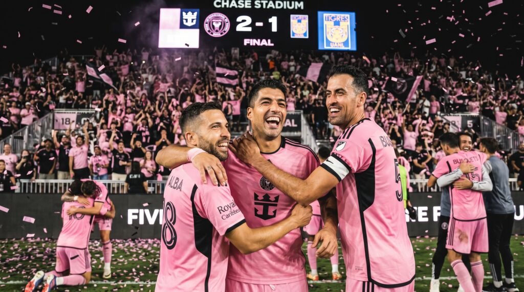 Tigres vs Miami 2025: Inter Miami 2-1 Tigres Result & Highlights joyful celebration after inter miami 202606072016