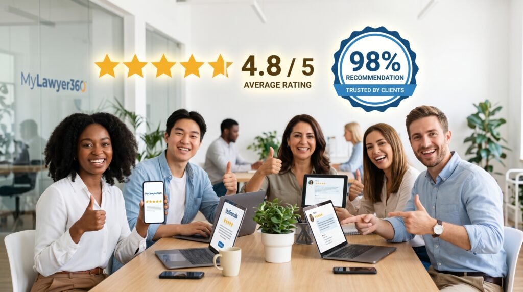 MyLawyer360 Review 2026: Is MyLawyer360 Legit? positive customer review concept image. 202606102141