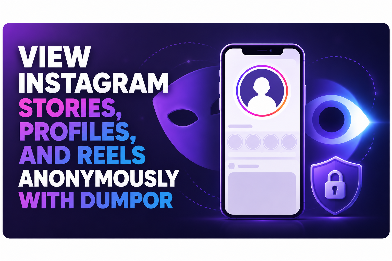 Dumpor anonymous Instagram story viewer concept illustration for 2026
